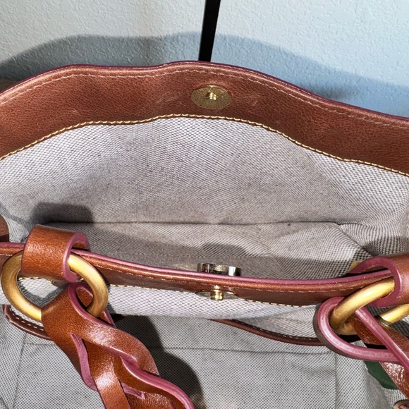 Dooney & Bourke Florentine Large Zip Barlow Tote - Chestnut In Color - Picture 14 of 15